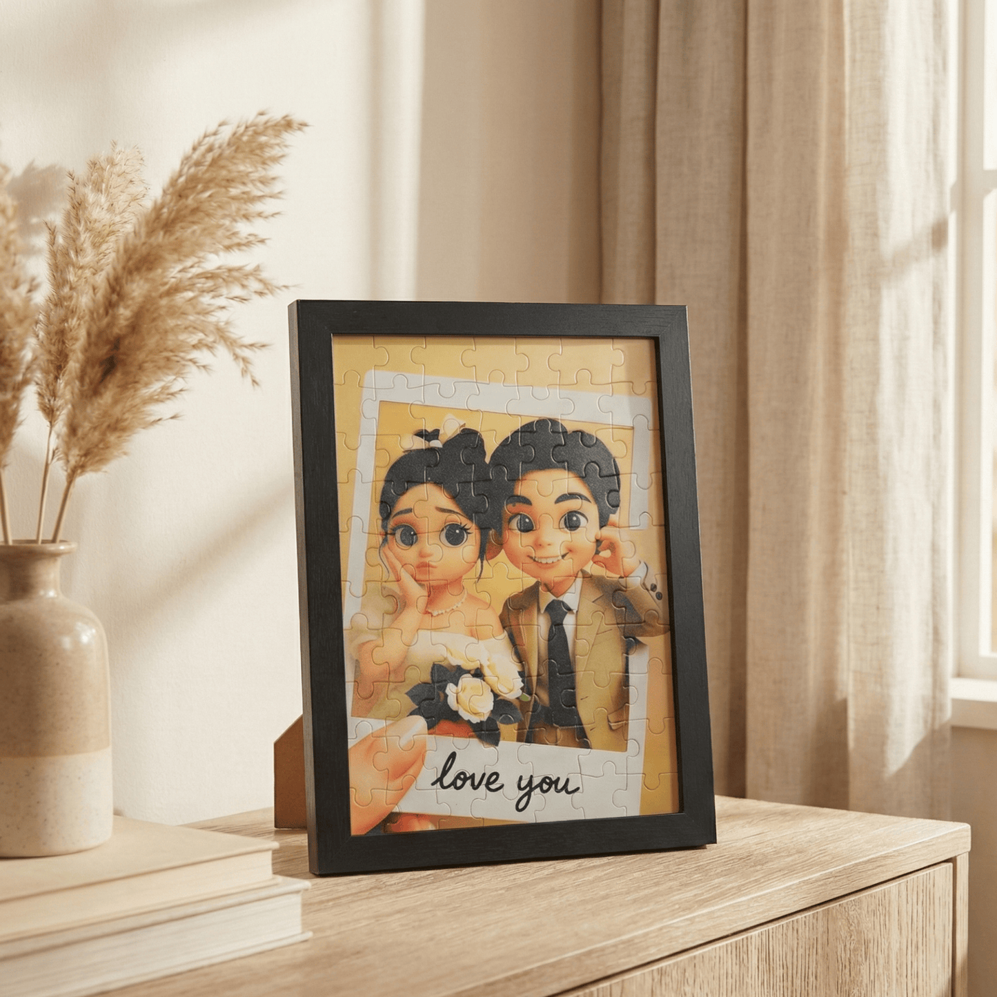 🔥情人節/生日禮物/送禮💕專屬客製化拼圖＋質感原木相框💕回憶收藏