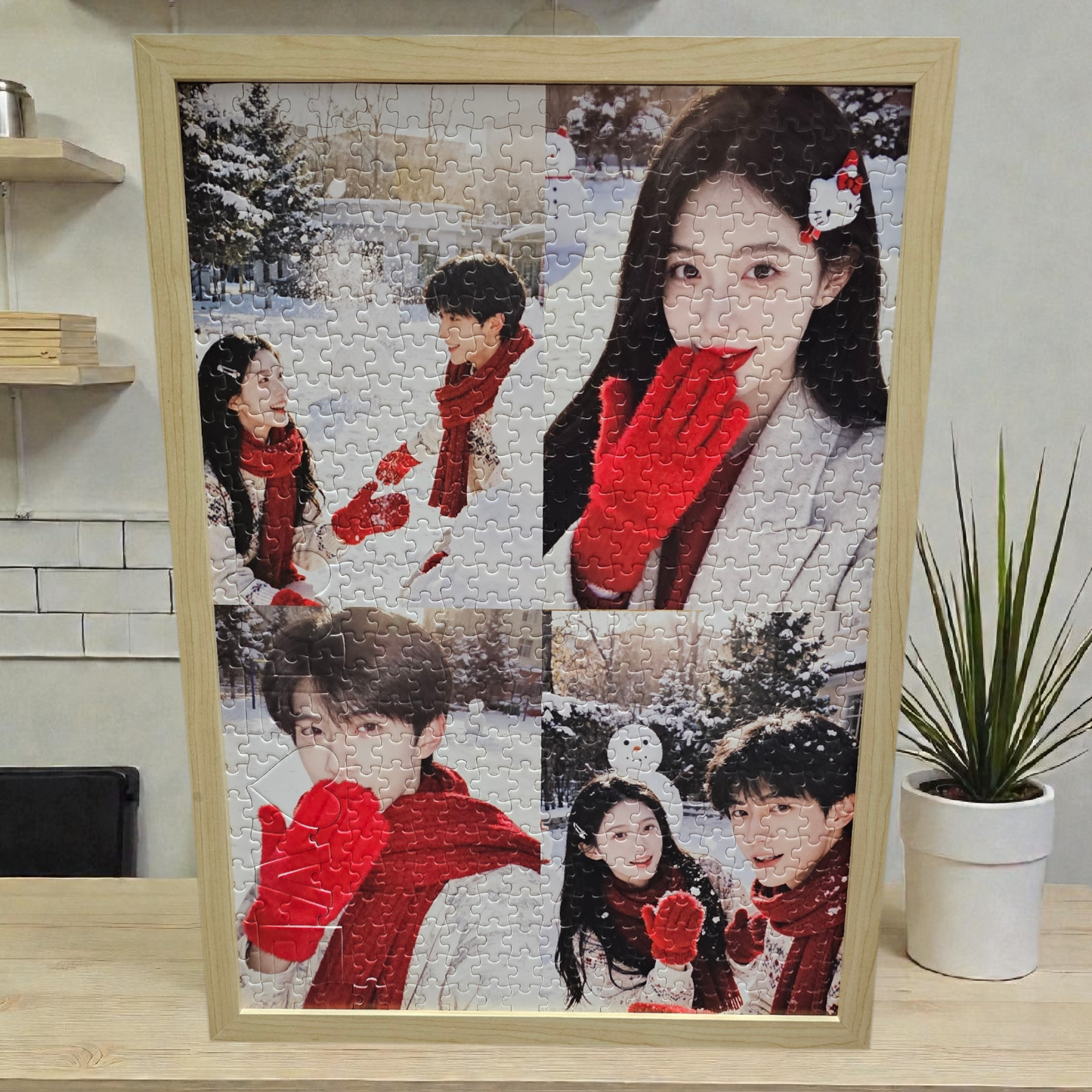 🔥情人節/生日禮物/送禮💕專屬客製化拼圖＋質感原木相框💕回憶收藏