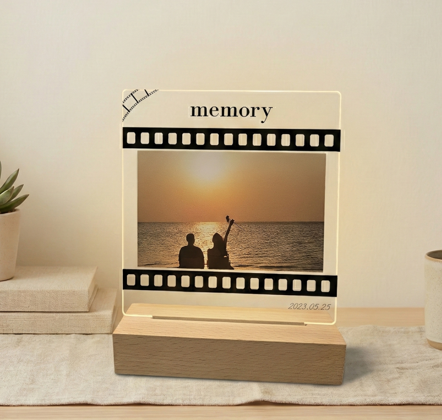 ✨實木立牌兼小夜燈✨USB線開關款