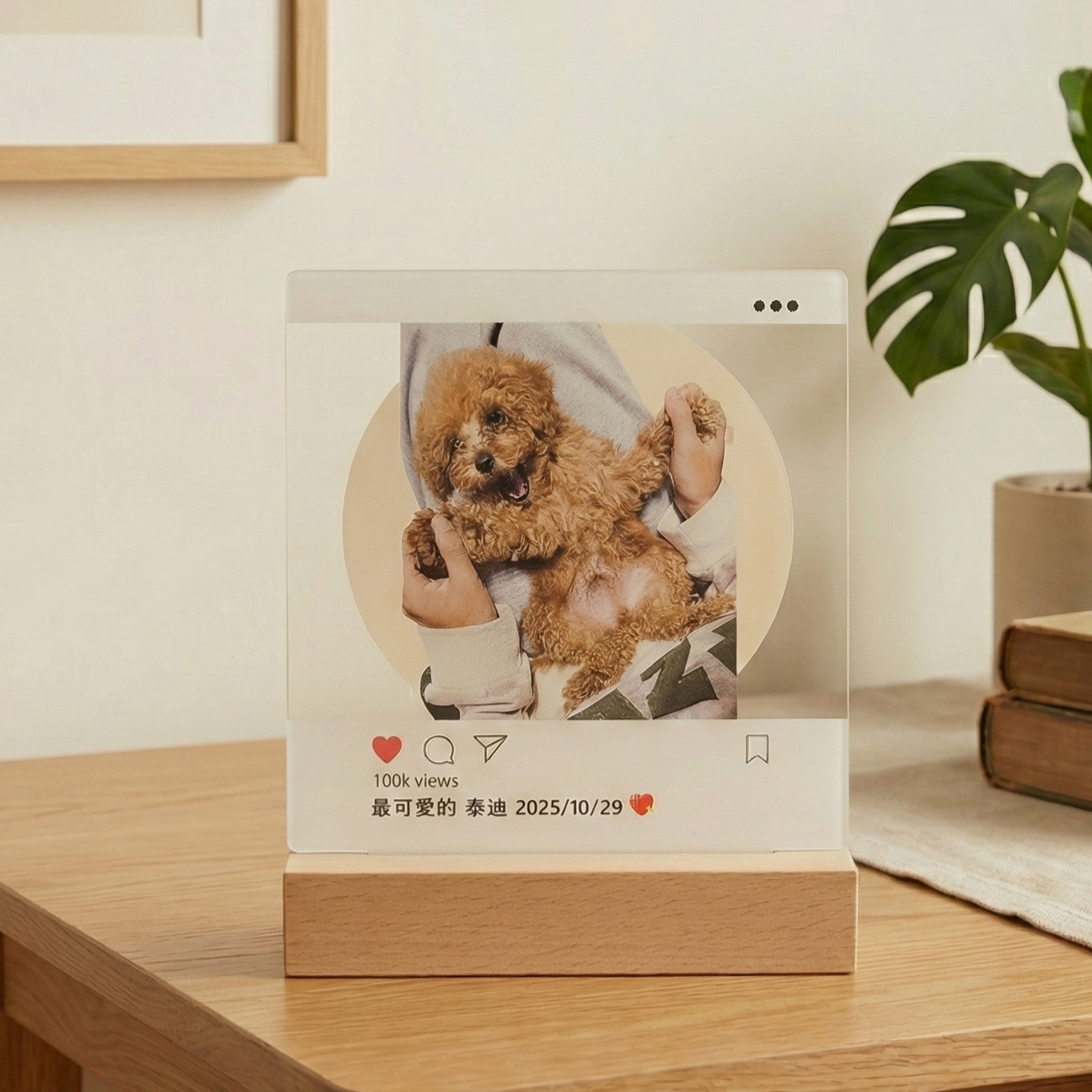 ✨實木立牌兼小夜燈✨USB線開關款